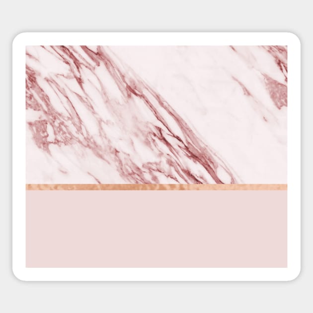 Alabaster rosa & rose gold on blush Sticker by marbleco